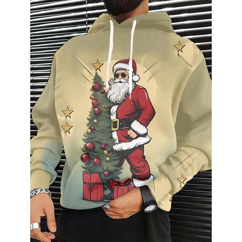 Herren 3D Weihnachtsmann Aufdruck Kapuzenpullover Hoodie Pullover Weihnachten Damen Freizeit Winterkleidung Kostümpartys