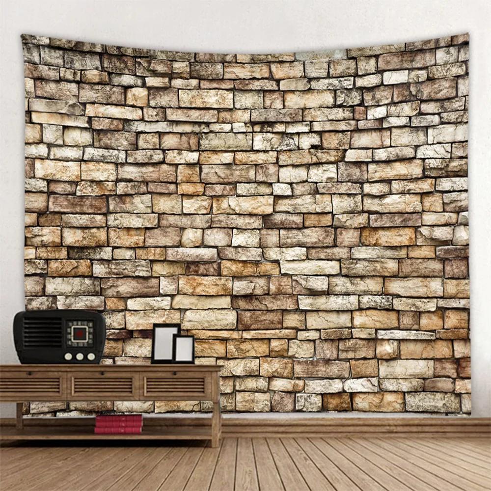 Colorful Stone Wall Tapestry Wall Hanging Bohemian Print Retro Art Room Wall Background Fabric Home Aesthetics Decoration