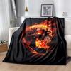 1pc Skeleton Printing Lightweight Flannel Blanket, Comfortable and Warm Blanket, for Camping Sofa Bed and Couch Office, In All Seasons