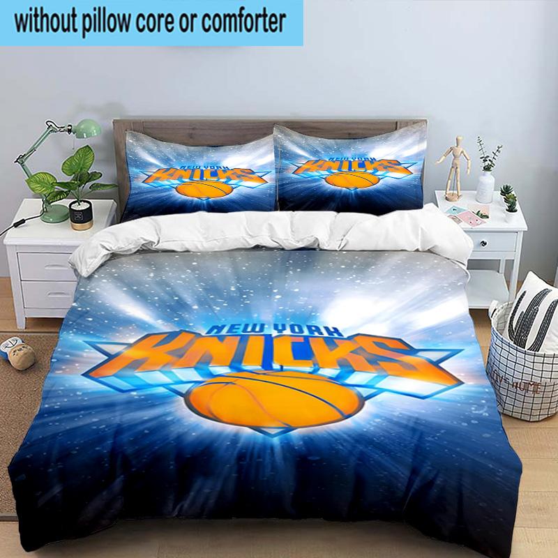 Knicks Logo Printed 3PCS Bedding Set, Includes A Duvet Cover and Two Pillowcases for Bedroom, Suitable for All Seasons Fan Gifts