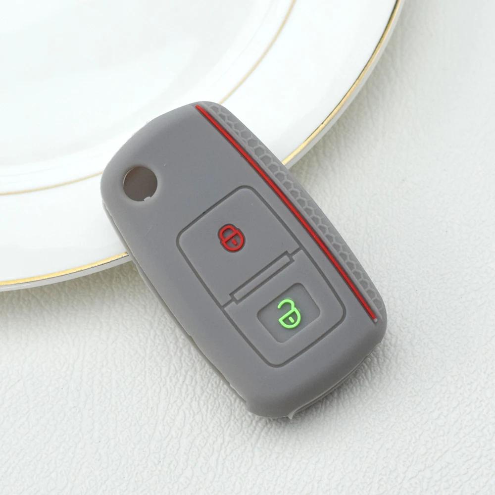 2 3 Buttons Silicone Flip Rubber Car Key Cover Case For VW Volkswagen Golf 5 6 7 MK4 Bora Amarok Polo Jetta Altea Alhambra Fob