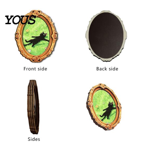 Spooky Fridge Magnets 1/6Pcs Halloween Retro Frame Refrigerator Magnet, Wooden Carved Photo Decorative Magnet for Home Office Cabinet Whiteboard Metal