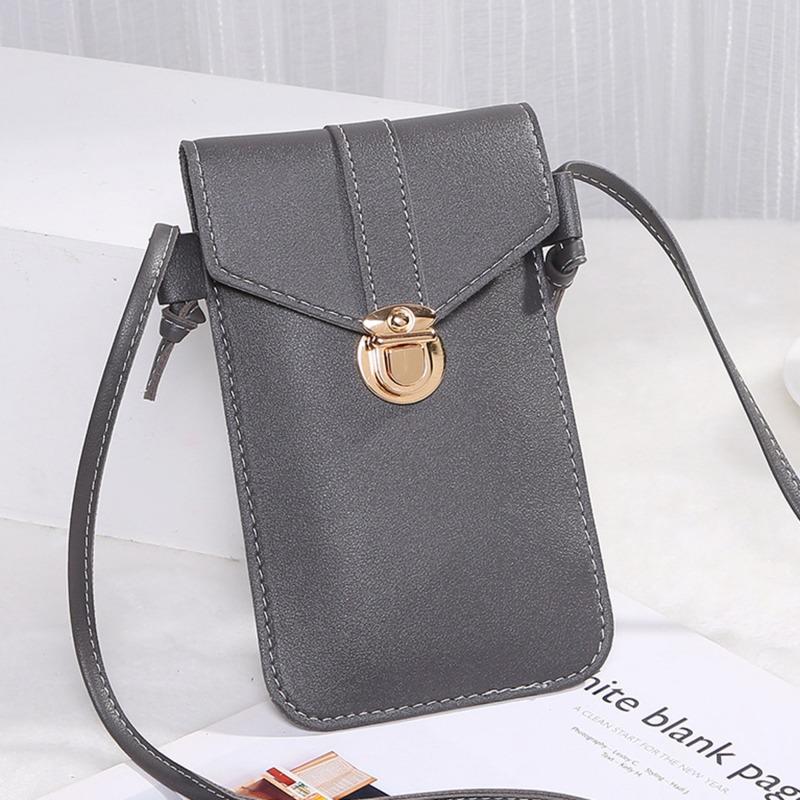 Fashion Touch Screen Women Cell Phone Bag Shoulder Transparent Card Holders Girl Handbag Ladies PU Leather Clutch Wallets Purse