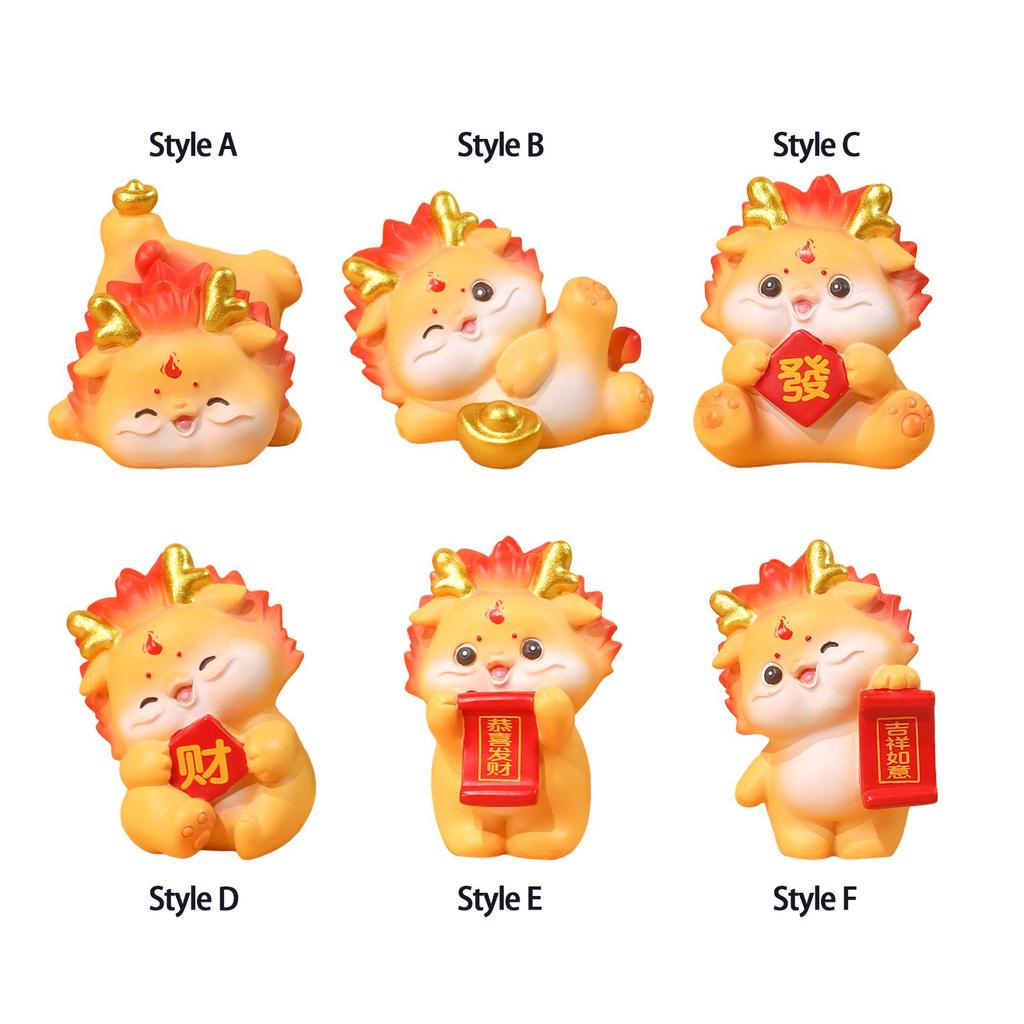 Chinese Year Dragon Statue Mini Sculpture Miniature Figurine for Living Room Home