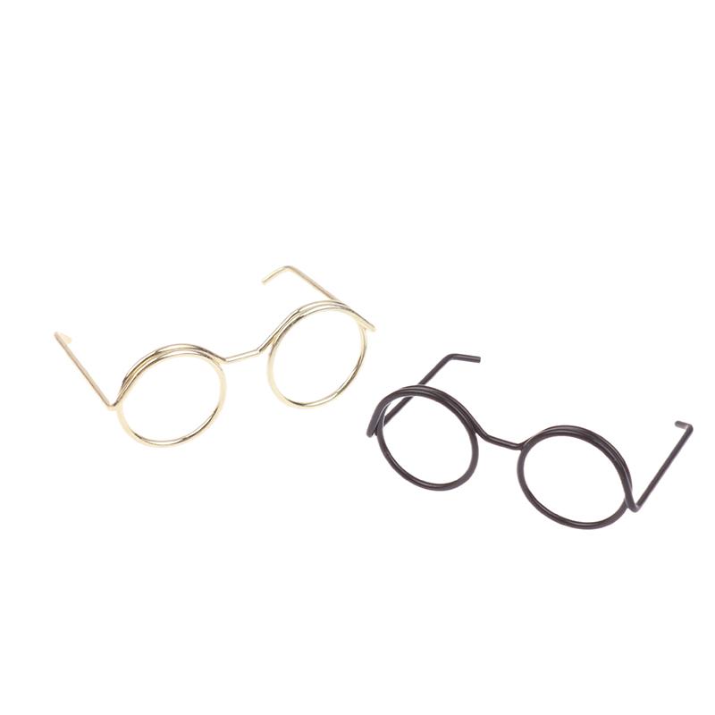 10Pcs Retro Mini Metal Round Doll Glasses Frame Lensless Miniature Eyewear Great For Plush Doll Decoration Accessories