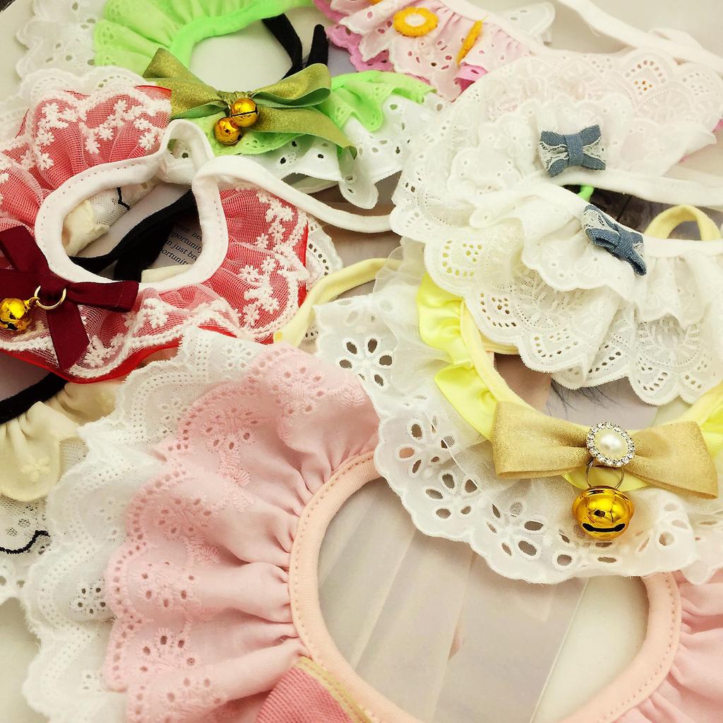 Korean Bowknot Lace Collar for Pets - Dog & Cat Scarf Accessory