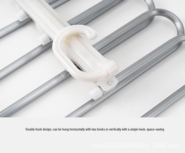 Liquidação de Fim de Ano: Cabide Dobrável Multi-Funcional de Aço Inoxidável com Múltiplas Camadas para Calças em Guarda-Roupas.
