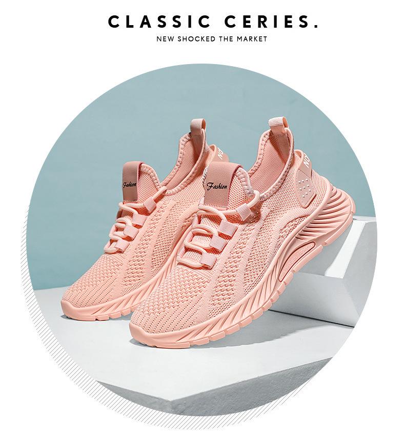 Women's Breathable Flyknit Running Shoes - Unisex Casual Couple Sneakers