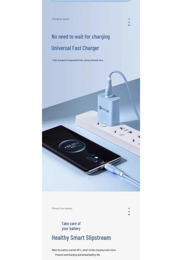 Compatible Charger Plug Set for Apple iPhone, Huawei, Vivo, Honor, Mate - Supports Data Cable & Fast Charge