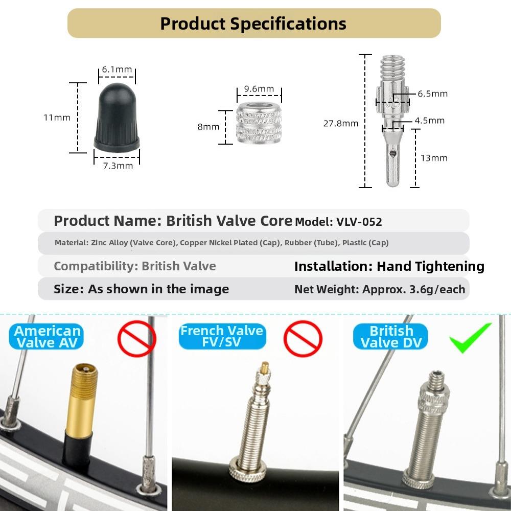 British Style Old Bicycle Tire Valve Core Sit Valve Wheelchair Tires Valve  Cycling Accessories