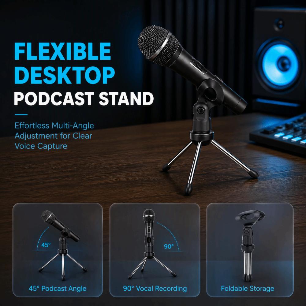 Foldable Design Instrument stand Black Adjustable Tripod Stand Mic Stand Holder For Studio Use
