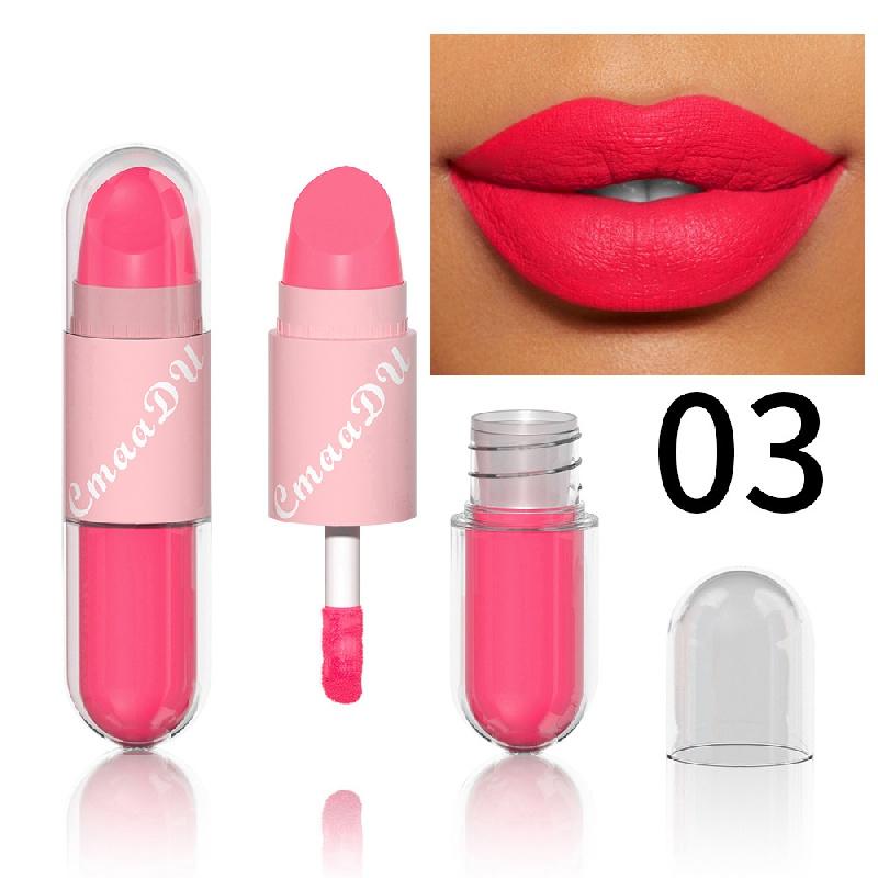 Double Head Matte Lipstick Lip Gloss Red Lipstick Waterproof Long Lasting For Halloween Masquerade COSPLAY Party Makeup Valentine's Day Gifts