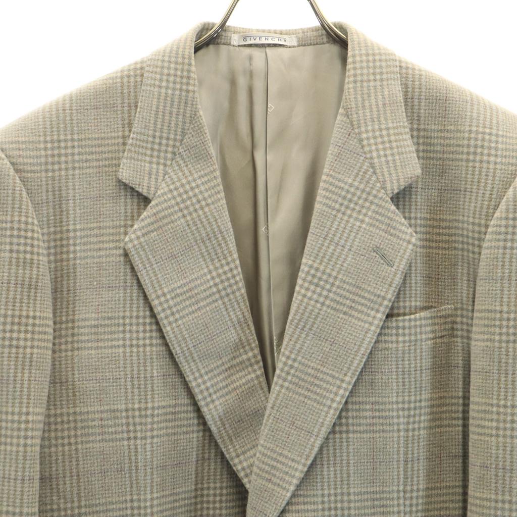 GIVENCHY 90s Cashmere Blend Old Check Pattern tailored jacket gray Men's Used
