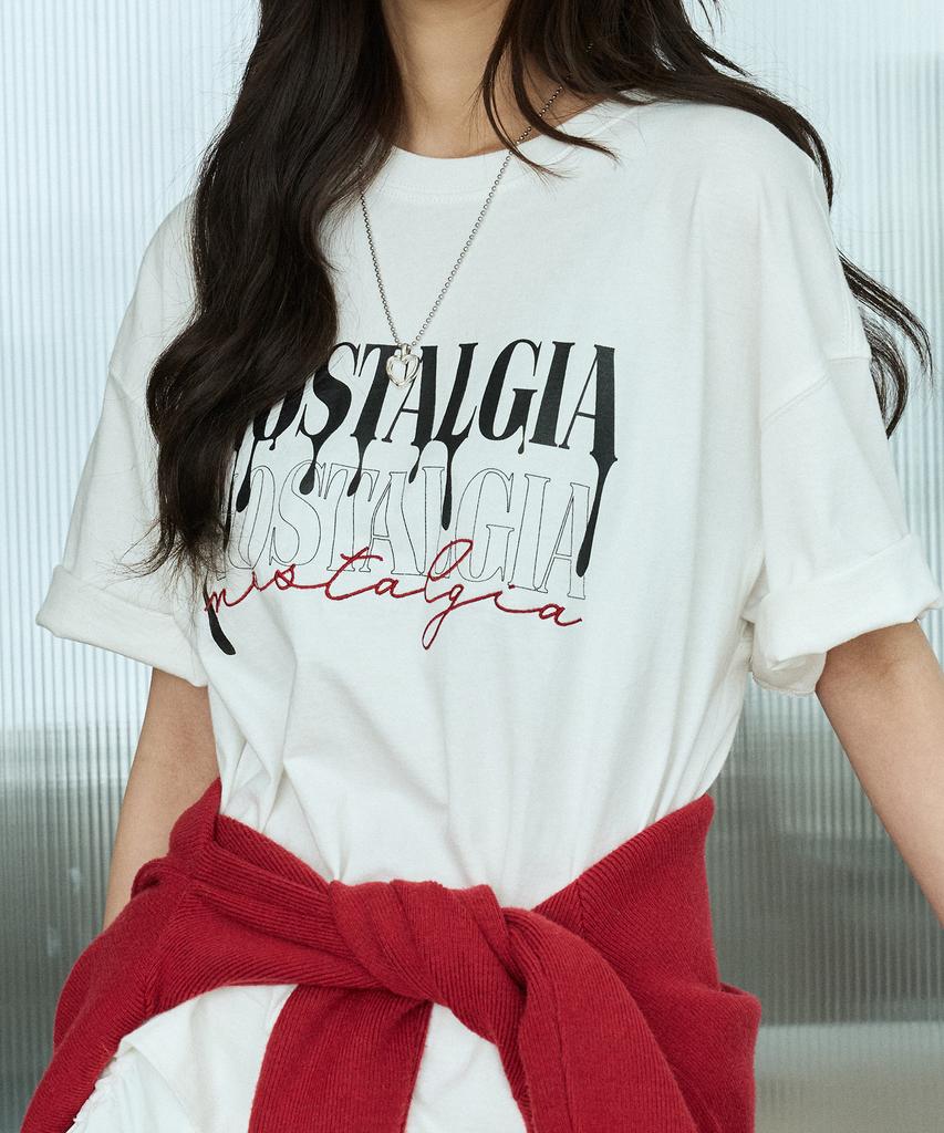 Beobeulpiseu [Unisex] Painting Embroidery Pigment T-Shirt_White