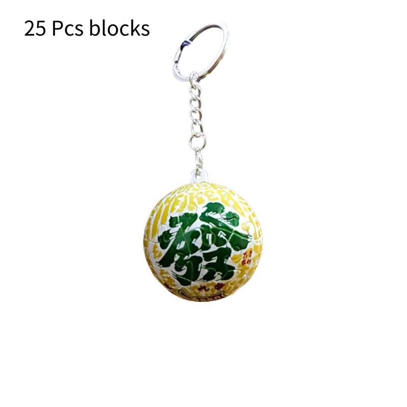 Chaveiro Bola de Bilhar Quebra-cabeça 3D Inovador Brinquedo Criativo Plástico Preto Oito