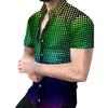 Stylish short-sleeve polka dot shirt, trendy gradient design for casual wear.