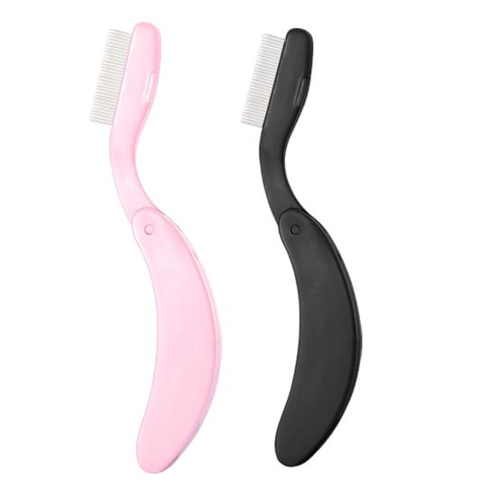 1/2Pcs Eyelash Separator Comb Foldable Handle Lash Separator Tool Stainless Steel Teeth Eyelash Separating Brush Mascara Applicator Comb Makeup Tools