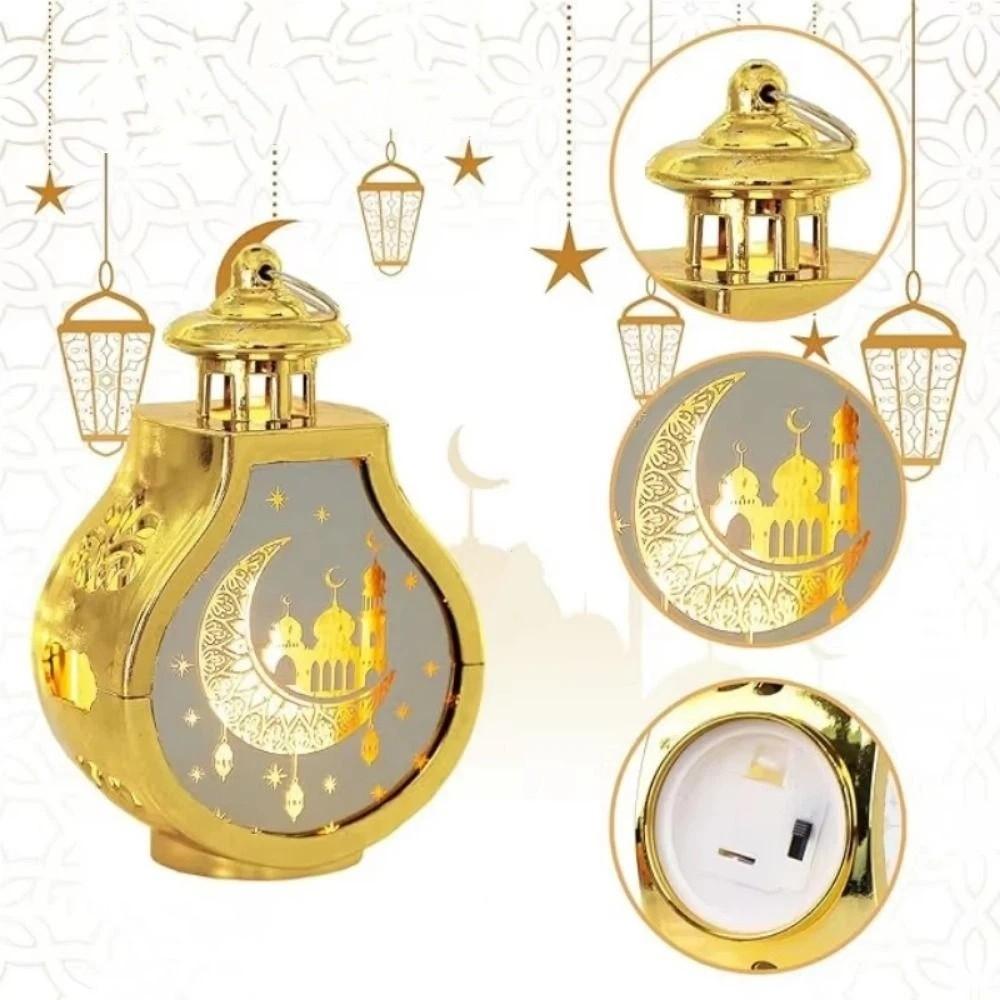 Creative Pear-shaped Candle Holder Retro Vintage Ramadan Lantern Flameless Ramadan Kareem Electronic Candle Lamp Muslim Holiday