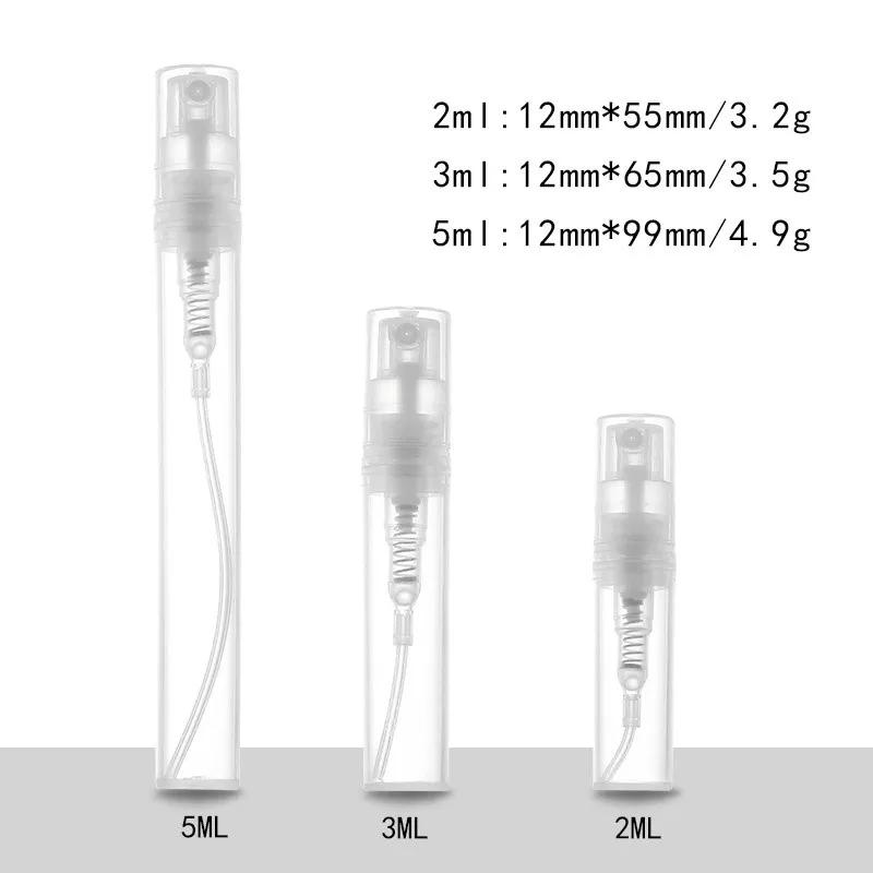 10 Stück 2ml 3ml 5ml Tragbar Klar Kunststoff Parfümflasche Zerstäuber Sprühflasche Mini Probe Teströhrchen Dünn PET Fläschchen