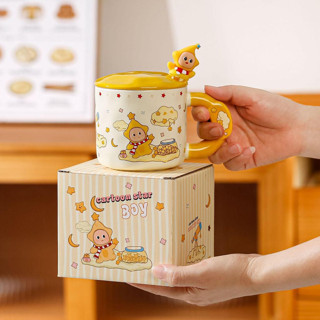 Entzückende Keramik-Cartoon-Tasse - Perfekt für Studenten, Kaffee und Geburtstage