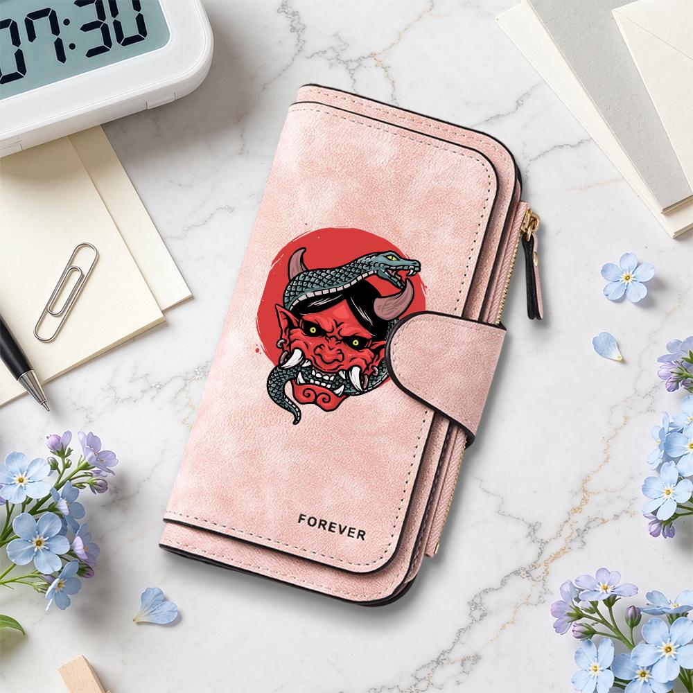Stylish Printed Long Wallet Durable Portable Card Holder Daily Use Purse