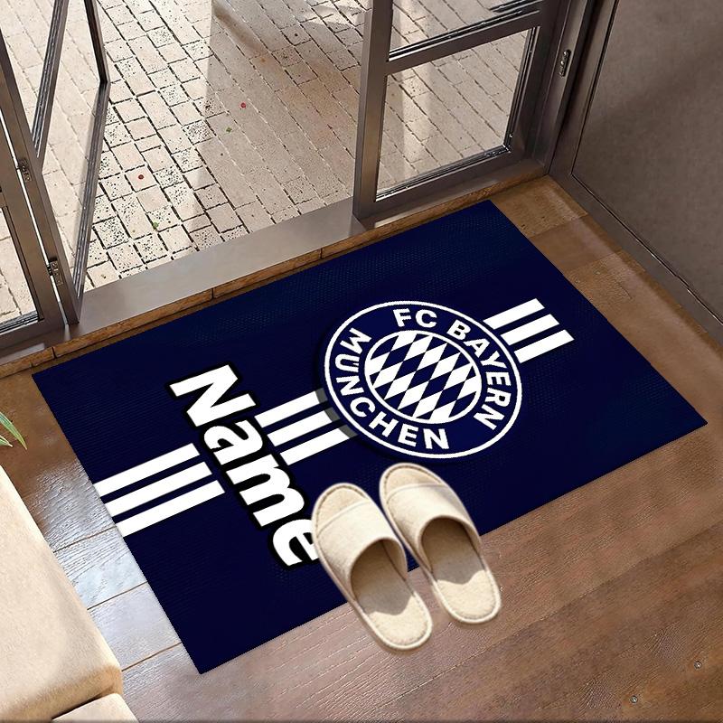 Custom Name Personalized FC Bayern Print Carpet, Versatile Home Decor Rug, for Playroom, Apartment, Balcony, Entryway, Hallway Gift