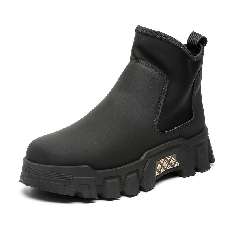 Autumn and winter new high-top shoes Martin leather boots fashion overalls boots men's casual retro Chelsea men's shoes
