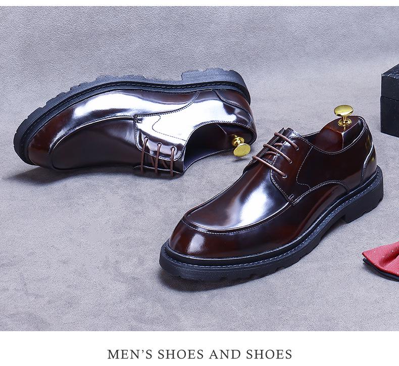 Men's Genuine Leather Business Casual Patent Dress Shoes - Pre-Sale