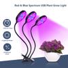 USB Plant Grow Light Red & Blue Spectrum Adjustable Desktop Clamp Growing Lamp for Indoor Plants 5 Dimmable Levels 4 8
