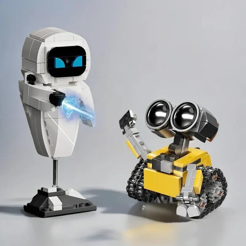 Anime Small Wall E Eve Construction Blocks Small Particle Robot Construction Blocks Toys Desktop Ornaments Action Figure Model Gifts