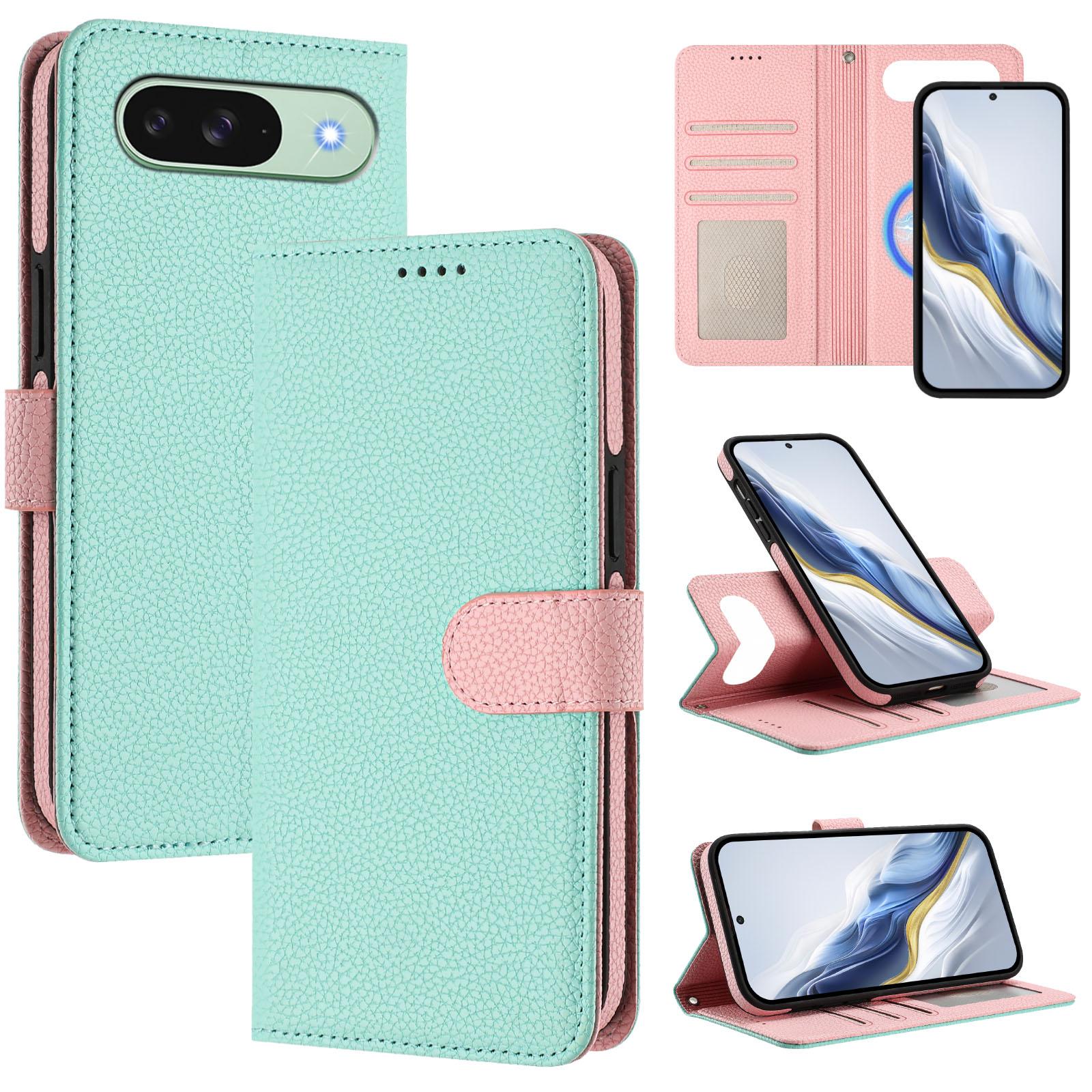 

For Google Pixel 9 Pro/Google Pixel 9 Leather Magnetic Case Detachable Wallet Phone Cover with Hand Strap