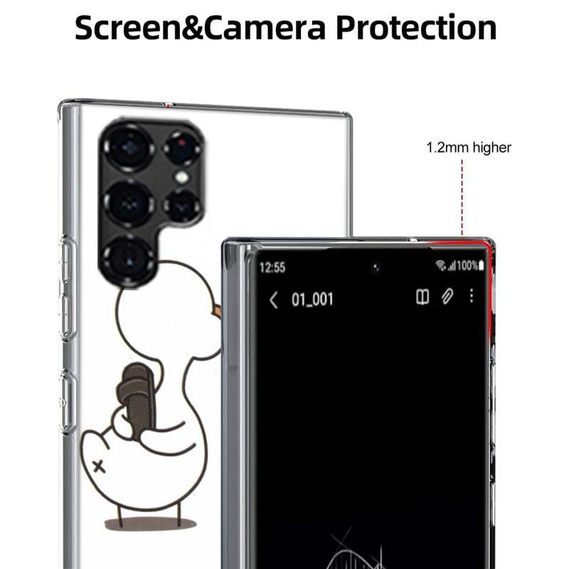 Cute Cartoon Duck Cases Phone Case for Samsung Galaxy S26 Ultra S25 Edge S24 S23 FE S21 Plus S20 S22 S10 Cover TPU Capa Shell Sh