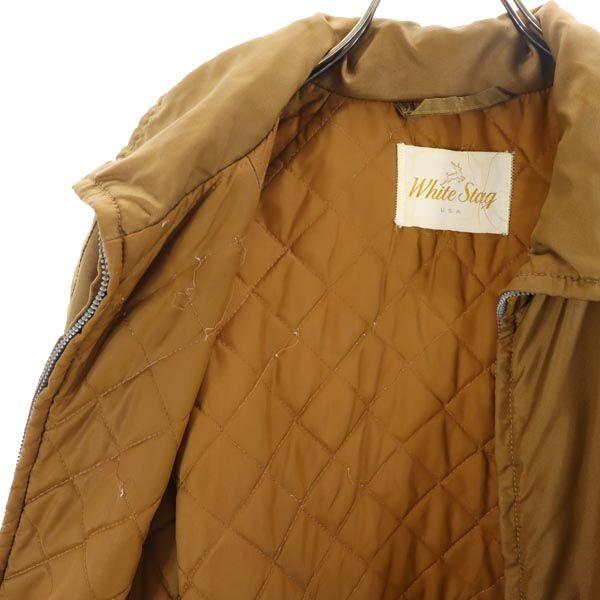 WHITE STAG 60s 70s Vintage Zip Jacket XL Black Quilted Back Men's Used