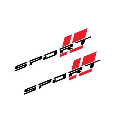 2Pcs Car Sticker Sporty Look Waterproof Self Adhesive Lasting Car Body Door Side Decal for RV Yacht Truck Window