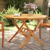 VidaXL Folding Garden Table Ø110x75 Cm Solid Acacia Wood, Table, Folding Table, Camping Table, Dining Table, 4004911