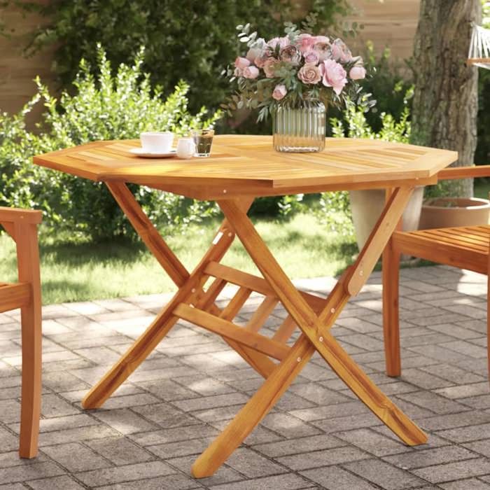 VidaXL Table pliable de jardin Ø110x75 cm bois d'acacia solide, table, table pliante, table de camping, table à manger, 4004911
