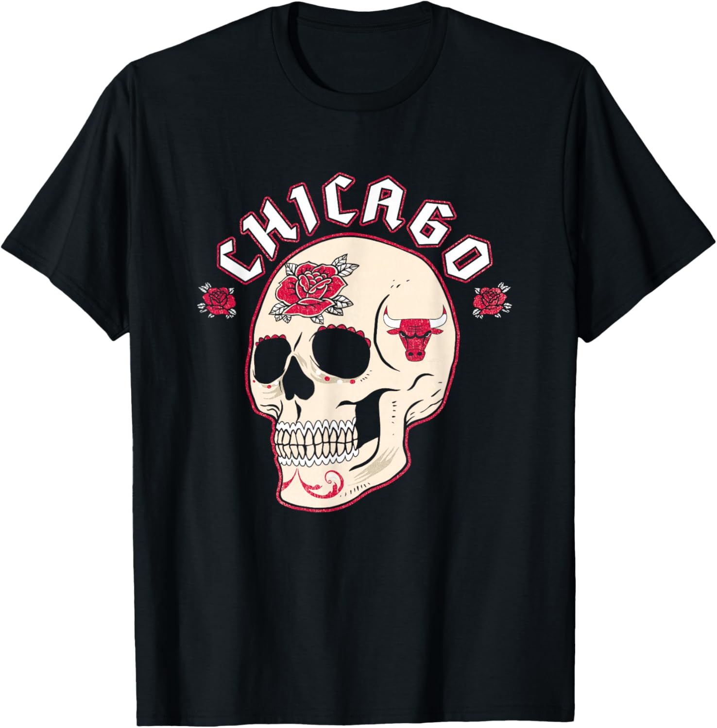 

Хэллоуинская футболка Chicago Bulls с цветочным черепом S разноцветный