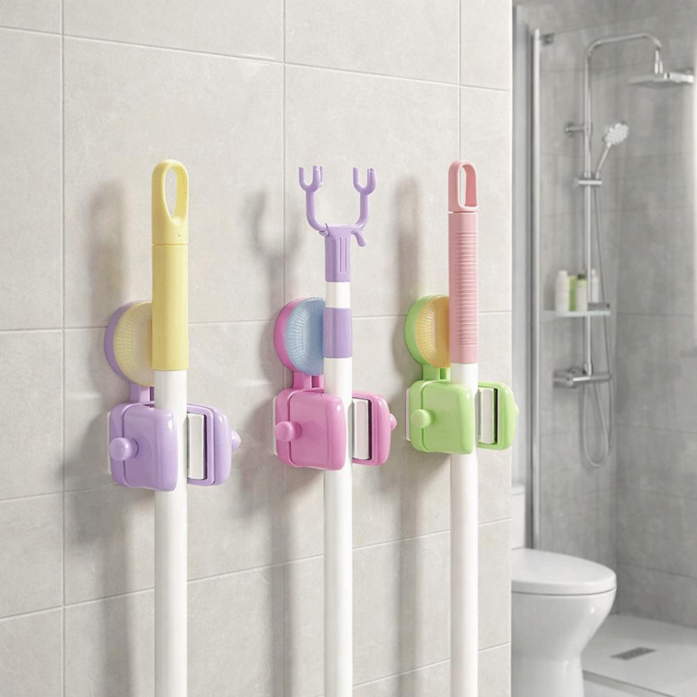 Dopamine Suction Cup Mop Holder Punch Free Mop Broom Holder Durable Mop Storage Clips  Bathroom