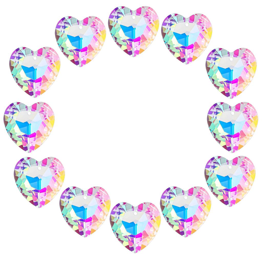 10pcs 38mm Sun Catcher Crystal Teardrops Chandelier Parts, Chandelier Crystal Prisms Pendants with Hook for Hanging Crystals On Lamp, Window, Mot