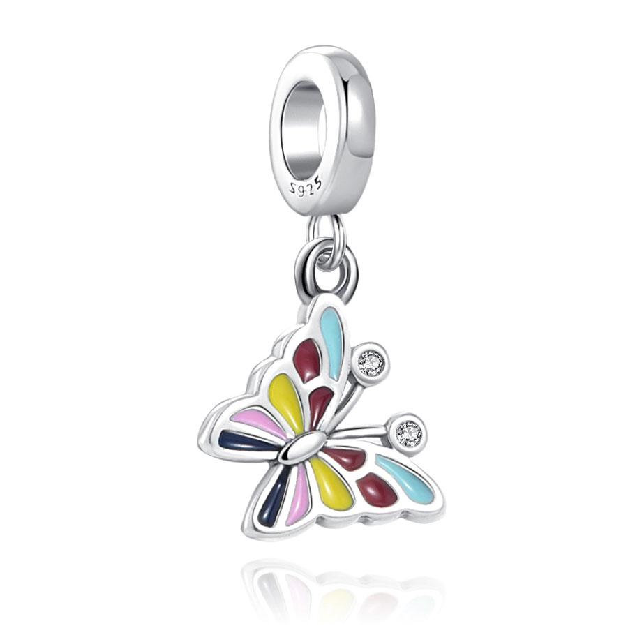 New copper Butterfly Swallow Cactus Shamrock Chameleon Dangle Bead Charms Compatible With Authentic Bracelets Charm Bead Charms Do It Yourself Jewelle