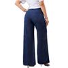 2025 Trendy Women's Wide-Leg Jeans - Washed Dark Blue