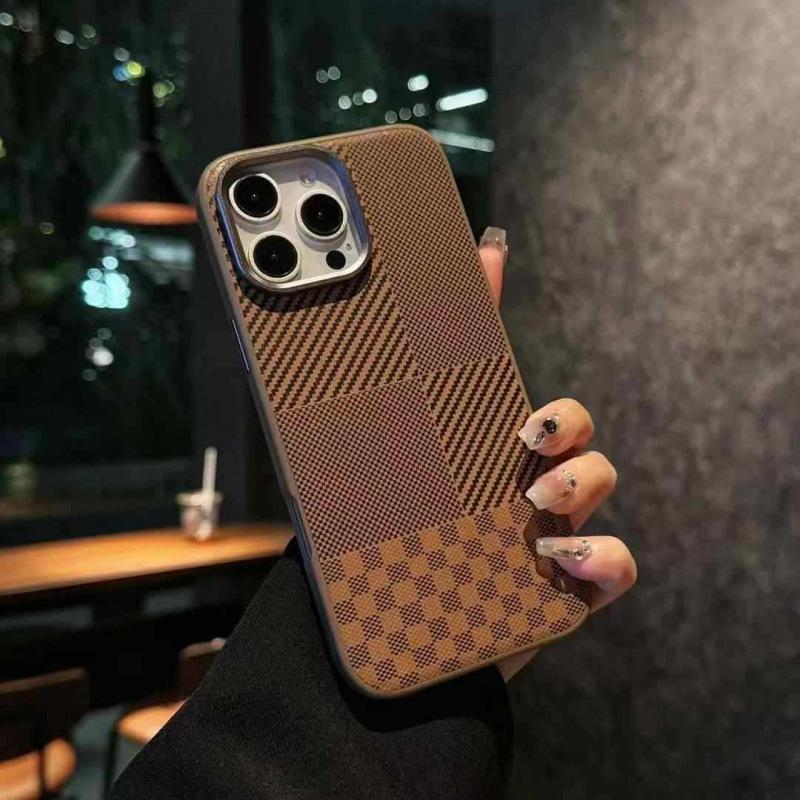 Gäller iPhone16ProMax mobiltelefonfodral Kevlar-mönster läder Apple 15 metalllinsring 14 anti-droppskydd