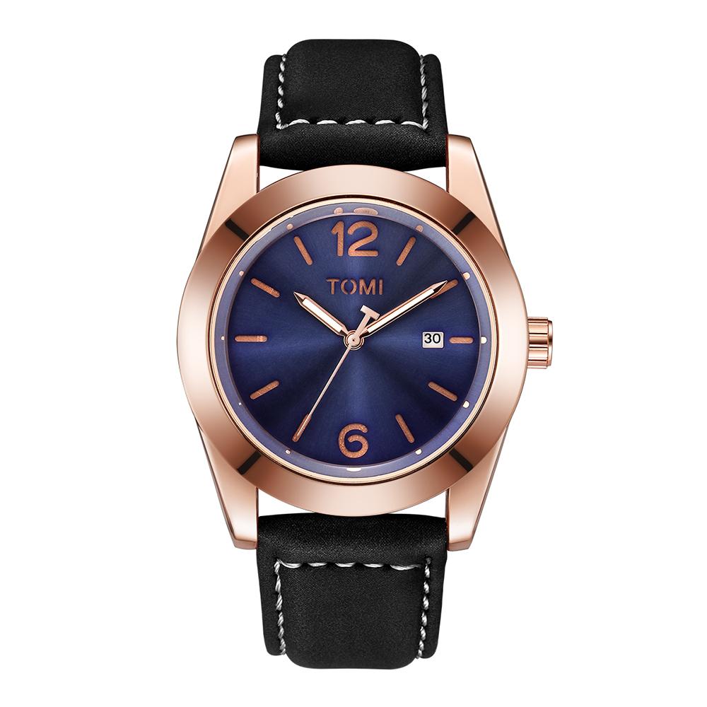Luxury Men s Leather Strap Watch Round Dial Quartz Watch Casual Minimalist Watch Men s Clock Gift