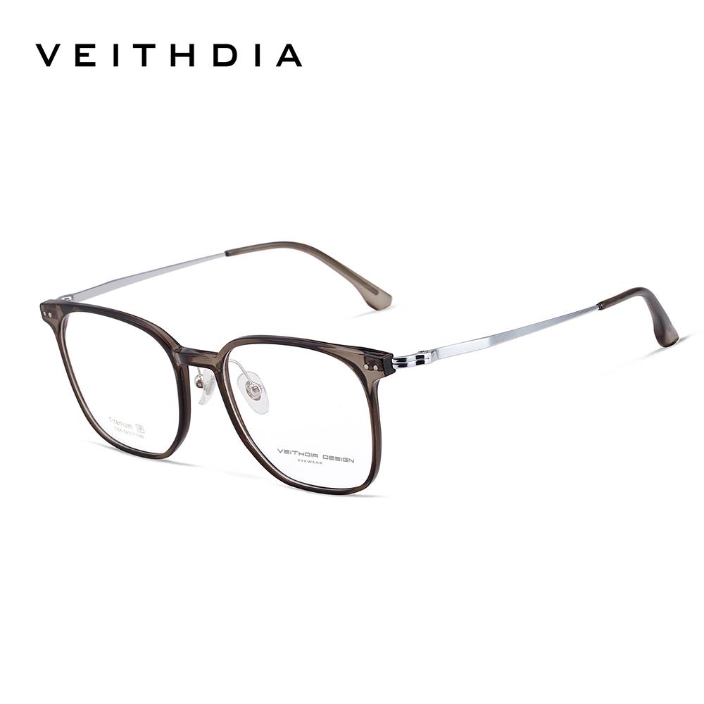 

VEITHDIA Винтажная титановая оправа для очков Ретро оптические очки для близорукости для женщин и мужчин Могут быть оснащены линзами по рецепту 7306 Without Package коричневый