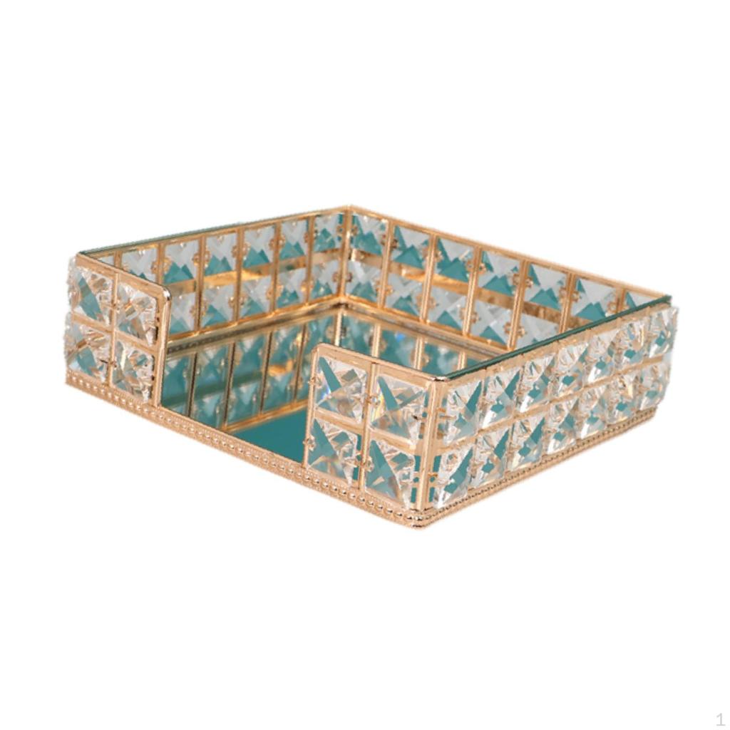 Decorative Mirror Tray Serving Jewelry Organizer Perfume Vanity for Keys Dessert