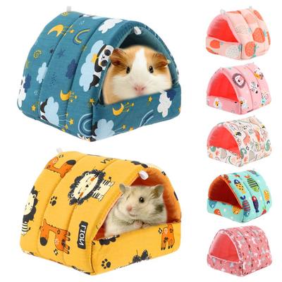 Bonita jaula de invierno para conejos y ardillas, nido para conejillos de indias, cama para dormir para animales pequeños, casa para hámsteres, tapete cálido