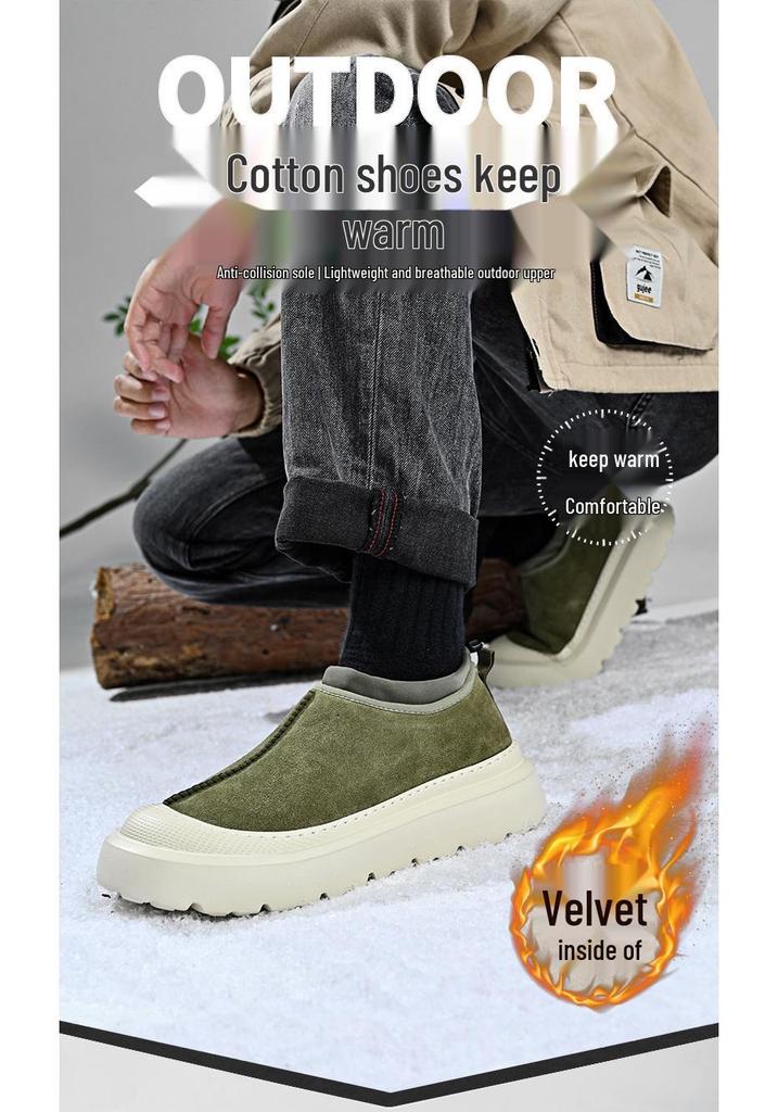 Unisex Winter Couple Snow Boots: Fashionable Thick Sole Lace-Up Casual Shoes with Plus Velvet for Women