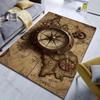 Vintage Map Compass Printing Carpet for Bedroom Living Room Bedside Sofa Floor Mat Modern Home Decor Area Rug Machine Wash