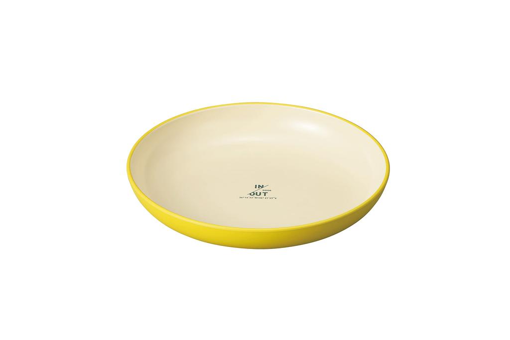 Tatsumiya Round 56040 IN/OUTDOOR Plate, Mustard, Size Approx. 21 H3.4