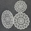 White Lace Placemat, Round Oval Vintage Doily, Embroidered Placemat Coaster for Cup Vase Dining Table Wedding Party Decor